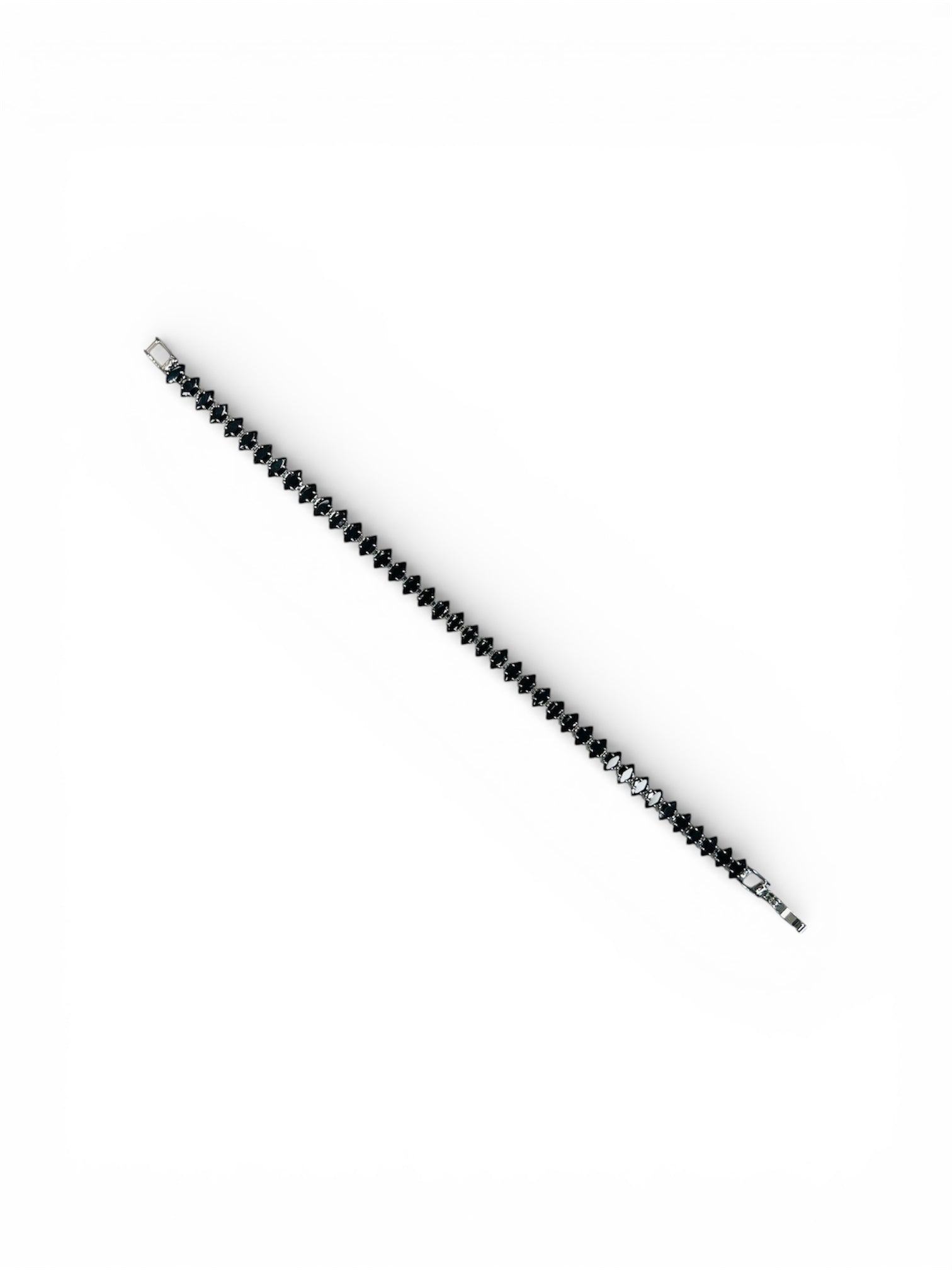 Black Marquise Cut White Gold Tennis Bracelet
